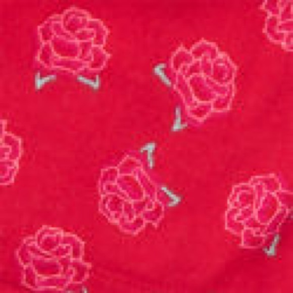 Victoria’s Secret Flannel Boxer Pajamas Red Roses - Picture 2 of 2